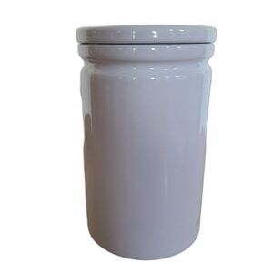 WCL White Ceramic Large Canister Crock Clean Contemporary Design High Quality